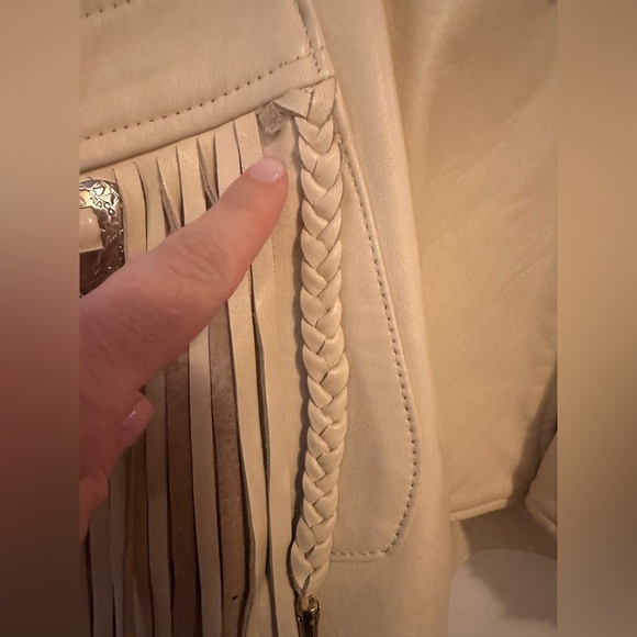 AMAZING Vintage 80’s Western Fringe Leather Jacket Size Large - Picture 3 of 14